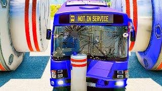 Buses Bollard Crash 033 #beamngdrive #bus  AnSiN DriveClub