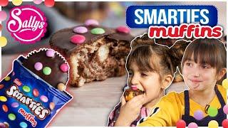 Smarties Muffins selbstgemacht mit den Kids  Marmorkuchen Muffins  Original trifft Sally