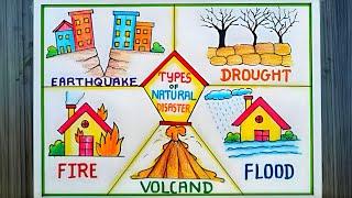 Types of Natural Disaster Drawing  How to Draw Types of Natural Disaster Drawing  प्राकृतिक आपदा