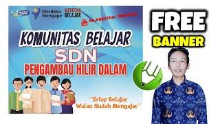 Free Banner Komunitas Belajar  CorelDraw free template