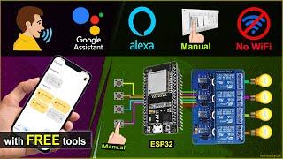 IoT based ESP32 projects using Google Assistant Alexa & Sinric 2024