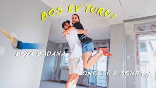 BOŞ EV TURU   3 GÜN BOYUNCA YENİ EVİMİZİ BOYADIK ‍