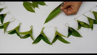 Traditional Mango leaf Toran for Festivals   Mango leaf Decoration idea