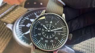 Pilot Fliegeruhr Vintage Beobachtungsuhr 42mm 2 Bänder www.Poljot24.de