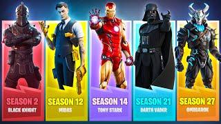 Evolution of Fortnite Tier 100 Battle Pass Skins Chapter 1 Season 1 - Chapter 4 Season 5 OG