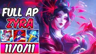 S+ FULL AP ZYRA MID  HOW TO PLAY ZYRA  Best Build & Runes S14  League of Legends