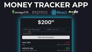 Build a MERN Money Tracker App  Simple mern app tutorial for beginners