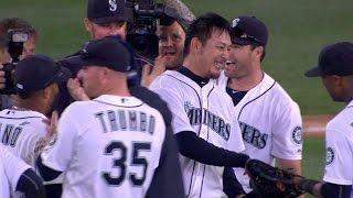 BAL@SEA Iwakuma pitches a no-hitter vs. Orioles