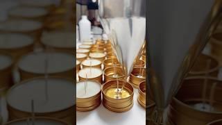 Make 50 mini gold candles with me #smallcandlebusiness #customgifts #customcandles #candlemaking