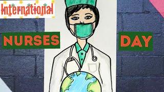 INTERNATIONAL NURSES DAY Drawing  Nurses day Poster 2021