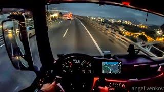 POV truck Driving MAN TGX 470 Ametlla Park Barcelona Cataluña Spain 4k cockpit view