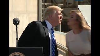 Trump Kisses His Daughter Ivanka During ND Speech