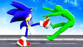 SONIC Fights Dynamic AI Ragdolls - Overgrowth Mods Gameplay