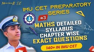 IMU CET 2024 Mathematics Syllabus in detail  Chapter wise important topics  MarineR Sk