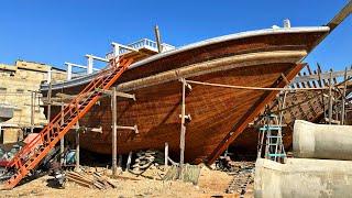 Handmade Wooden Ships Manufacturing in Pakistan  Amazing Handmade Wooden Build Large Ships