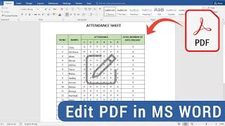 How to edit PDF in MS Word  Convert PDF to Word  Insert PDF in Word