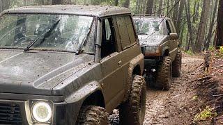 OFF ROAD - RAINY DAY  Jeep Grand Cherokee Zj 5.2V8  Nissan Patrol Y60 M57  #topoffroadromania