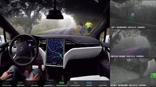 2018 Tesla Model S Autopilot Demonstration   AMAZING Self Driving Car