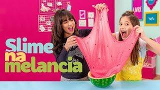 FAZENDO SLIME NA MELANCIA com Laura Rauseo e Gabyy Souza   Livre Para Ser