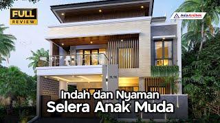 JASA DESAIN RUMAH BEKASI  Desain Rumah Mewah 2 Lantai 4 Kamar di Lahan 12x15 m