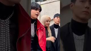 Taehyung Lisa and Bogum at The Celine Fashion Show in Paris