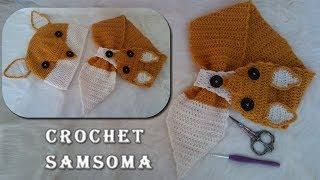 كروشيه سكارف أطفال بوجه الثعلب  كروشيه كوفية اطفال   Crochet Fox Scarf for baby