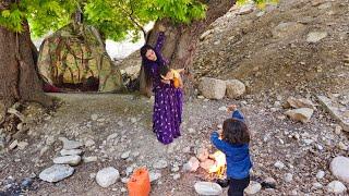 Peace and love in nomadic nature  a solitary woman in nomadic life by the riverside.