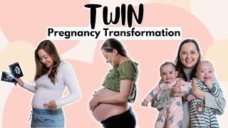 Twin Pregnancy Transformation  I Got BIG  Week to week tummy growth for twin boy and girl 