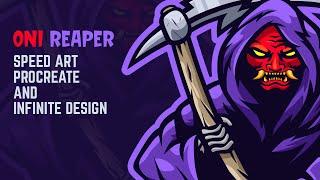 Oni Reaper Esport Logo Design Speed Art  ProCreate Infinite Design