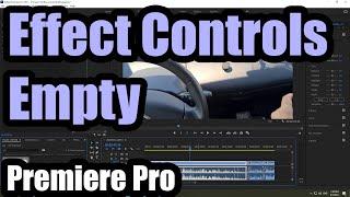 Why Effect Controls is not showing anything in Premiere Pro Basic Tutorial