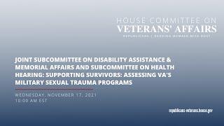 Joint Subcommittee on Disability Assistance & Memorial Affairs + Health Hearing  MST Programs