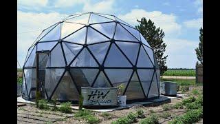 Tour of Ekodome The Bentley Familys Greenhouse in Wiggins Colorado #ekodome #geodesicdome