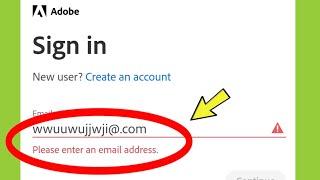 Fix Adobe Account  Please enter an email address Problem Solve