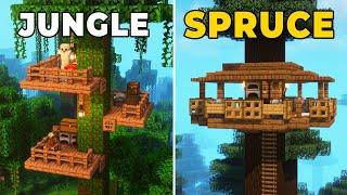 3 Simple Treehouse Bases in Minecraft