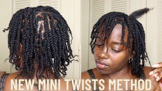 New Mini Twists Method for juicy stretched twists  Natural Hair