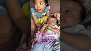 Sister and brother playing doctor and patient #baby #chill #cutebaby #nature #superchill #cute