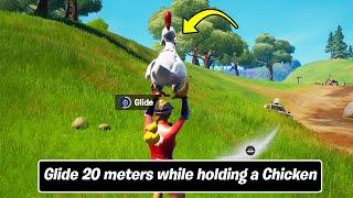 Glide 20 meters while holding a Chicken All Chicken locations in Fortnite - Week 3 Epic Quest Guide