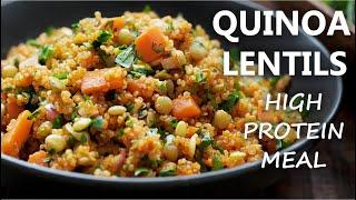 QUINOA and LENTILS Recipe  HIGH PROTEIN Vegetarian and Vegan Meal Ideas