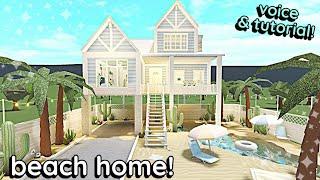 Tropical Bloxburg BEACH HOUSE Build 2 Story Tutorial *WITH VOICE*