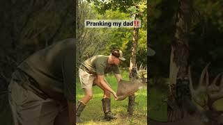 Pranking my dad #feathersandfins #deerhunting #prank