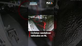 #NuevoLeón  Grupos de ciclistas vandalizaron autos en las calles daños fueron de miles de pesos