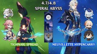 C1 Tighnari Spread & C0 Neuvillette Hypercarry - 4.74.8 Spiral Abyss - Genshin Impact