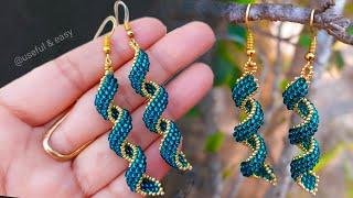 EASY BEADED SPIRAL EARRINGSEARRINGS MAKING AT HOME Useful & Easy.