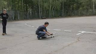 Запуск скоростной модели самолёта на кордодроме в парке Гагарина