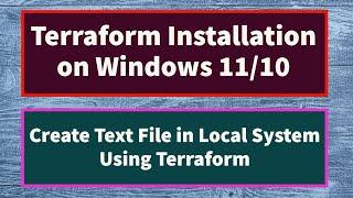 Terraform Installation In Windows 10  Terraform Tutorial For Beginners Create File Using Terraform