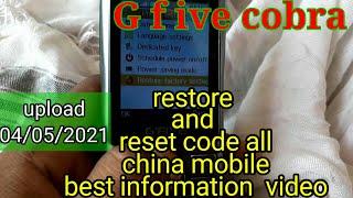 G five cobra restore new 2021 Key pad mobile restore kaise karen