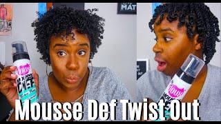 THE DOUX MOUSSE DEF TEXTURE FOAM REVIEW  DEFINED TWIST OUT ON NATURAL HAIR  JUSTENA ALES