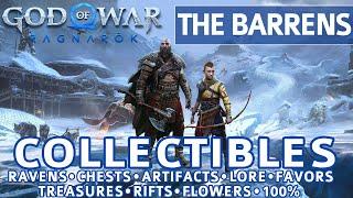 God of War Ragnarok - The Barrens All Collectible Locations Chests Artifacts Ravens - 100%