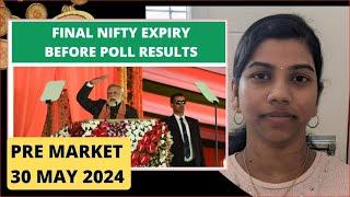 Final Expiry Before Poll Result Nifty & Bank Nifty Pre Market Report Analysis 30 May 2024 Range