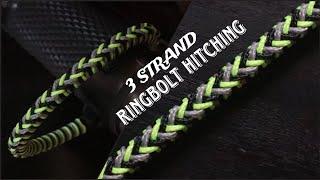 HOW TO MAKE 3 STRAND RINGBOLT HITCHING PARACORD BRACELET EASY PARACORD TUTORIAL DIY.